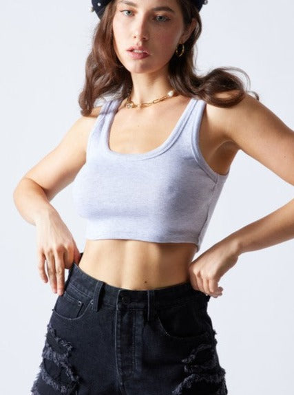 Basic Crop Tank - Grey