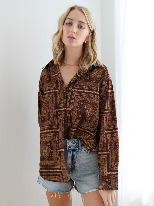 Out West Button Down Top